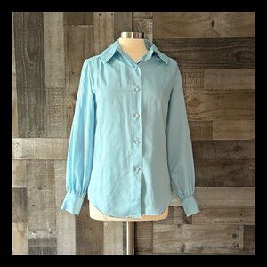 La Baroque vintage light blue button up shirt medium 70s minimalist gorpcore